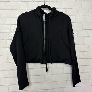 ALO Yoga Black Cropped Bomber Jacket Black Small
